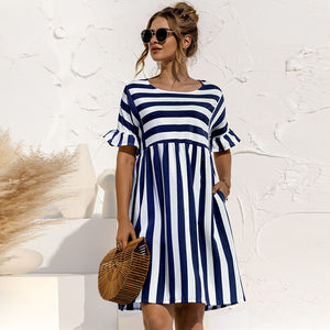Ruffle Sleeve Pocket Dress